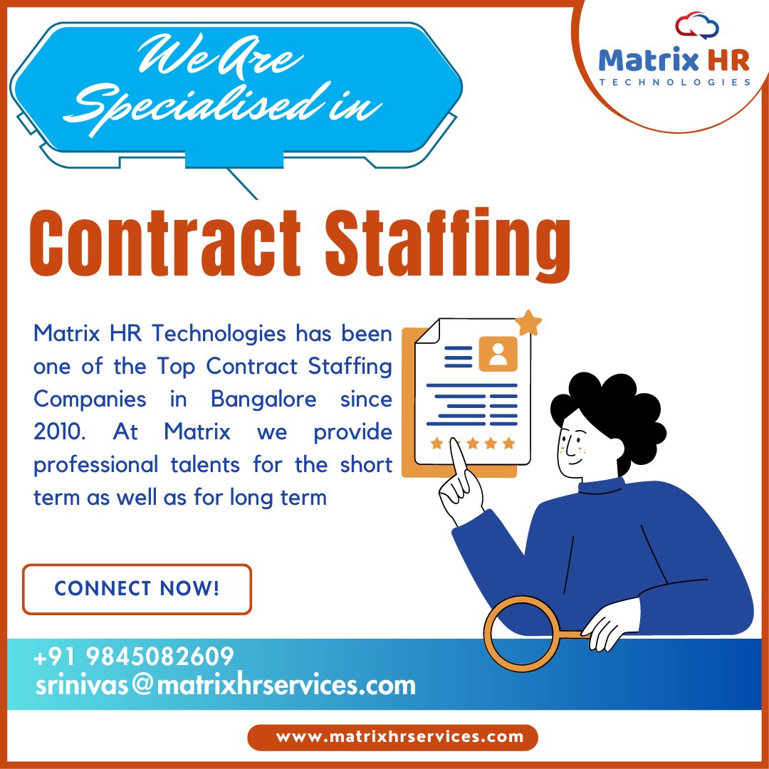 Matrix HR Technologies PVT LTD

Top Contract Staffing Company in India!

#ContractStaffing #BestHRCompanyInIndia
lnkd.in/gvsDdwjQ