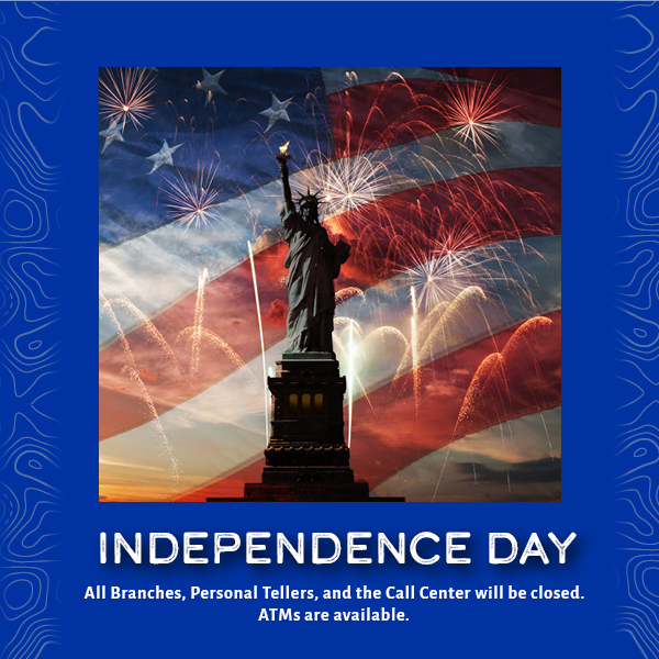 Our Branches, Contact Center and Personal Tellers are closed today in observance of Independence Day. Have a safe and enjoyable holiday!

#4thofjuly #mhvfcu #independenceday #redwhiteandblue #america