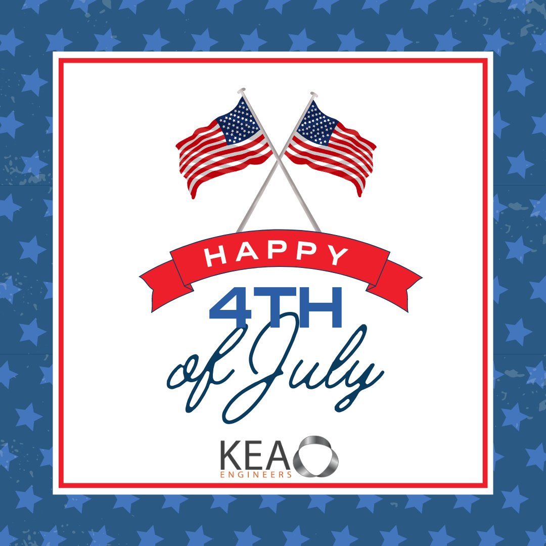 KEA Engineers is closed today for the Independence Day holiday. 
Have a safe and happy 4th of July!!
#KEAEngineers #MEPEngineers #HappyFourthofJuly #BeSafe #HaveFun