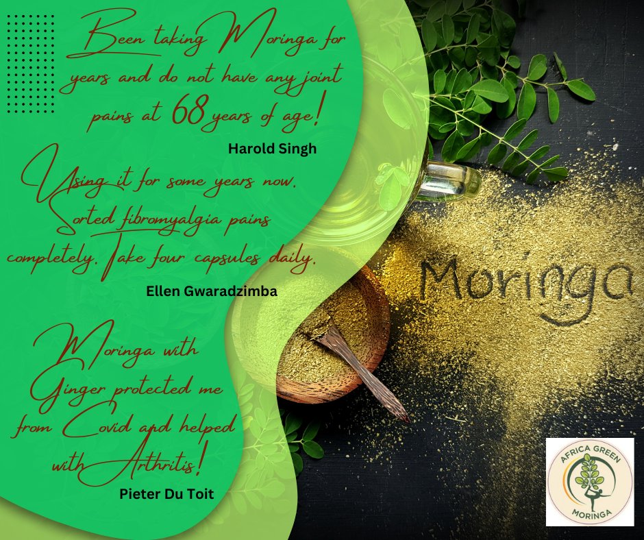 Say hello to a stronger, healthier you! 
#moringa #arthritisrelief #heartdiseaserisk #cardiovascularhealth #health #ommodigital #healthbenefits #healing #moringabenefits #moringabeauty #africagreenmoringa  #moringaforarthritis #jointpainrelief
africagreenmoringa.co.za