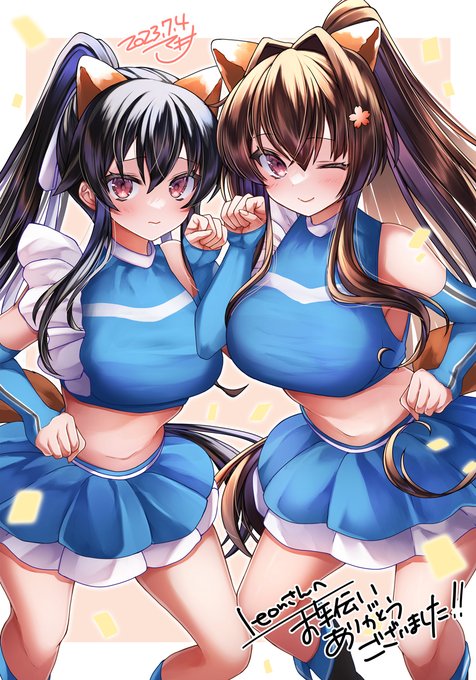 お手伝いのお礼リクエストできつね大和&矢矧を描きました～!今年度初大和さんだ!
(贈り物のためアイコン使用等はお断りしております) 