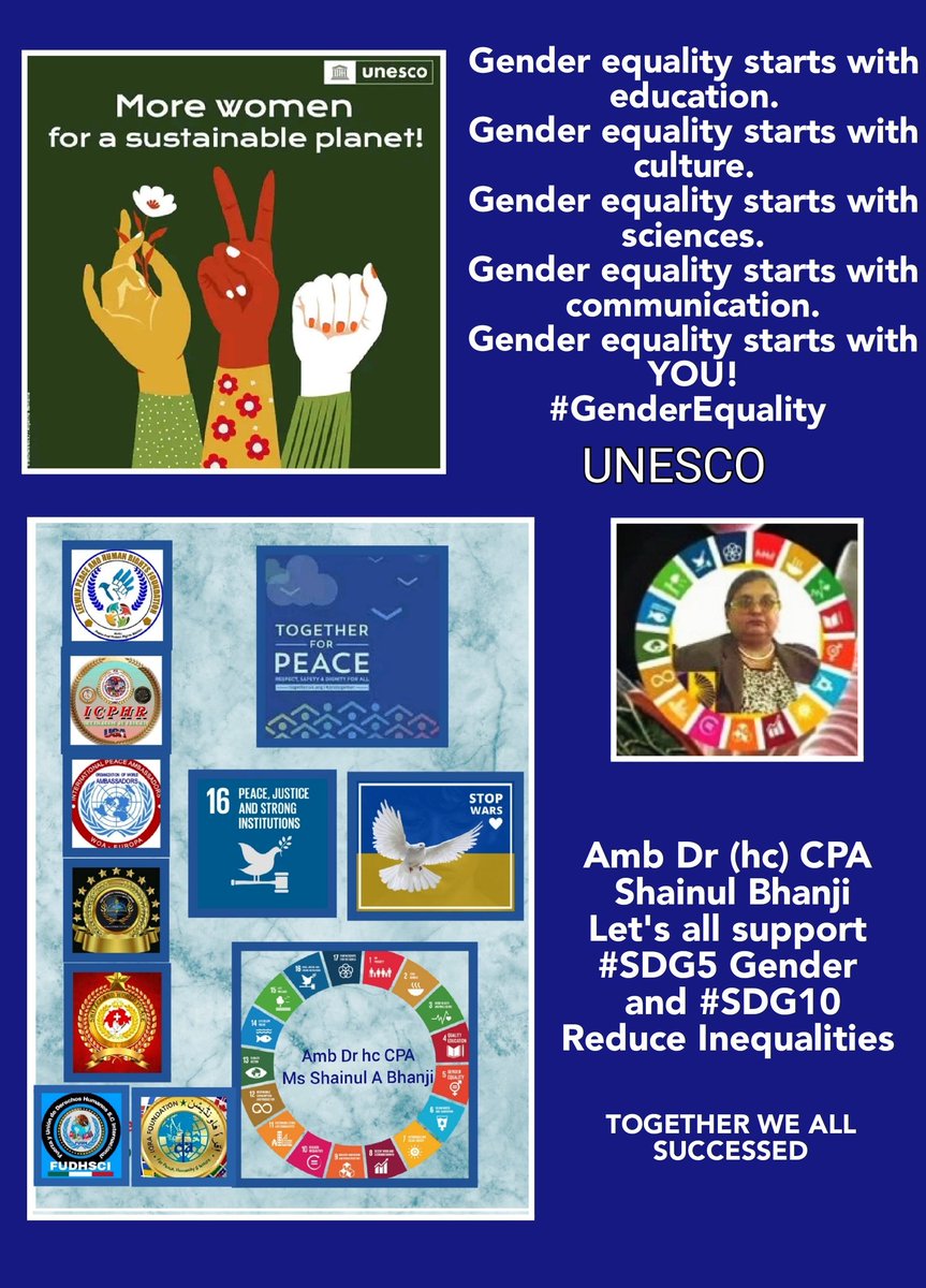 #SDGInfluencers. #TeachSDG #UNAccc #SDGAmbassador #GAoS #SDG5 #SDG10 #SDGs2030 #2030Agenda
#PositiveChangeAmbassador
#SDGs #SDGeneration #SDGsNuggets 
#SDGwarriors  #4SDGs #Act4SDG
#PolicyMakers #Practitioners