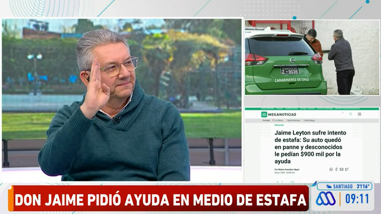 MuchoGustoMEGA's tweet photo. #DonJaime pidió ayuda en medio de una estafa: Su auto quedó en panne y le pedían $900 mil por ayudarlo.
Conversamos con él AHORA en el #MuchoGustoMEGA https://t.co/kqO01RvwHP