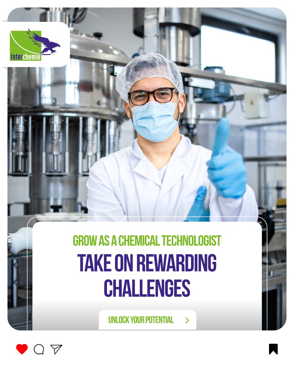 interchemie's tweet photo. Kickstart your career as a Chemical Technologist! Looking for a great start to your career? Unsure if this work suits you? Need space to develop and guidance for long-term success? We've got you covered!

Join the expert team at Interchemie Estonia: https://t.co/h7aoyvfayx https://t.co/oTe7vZMaaS