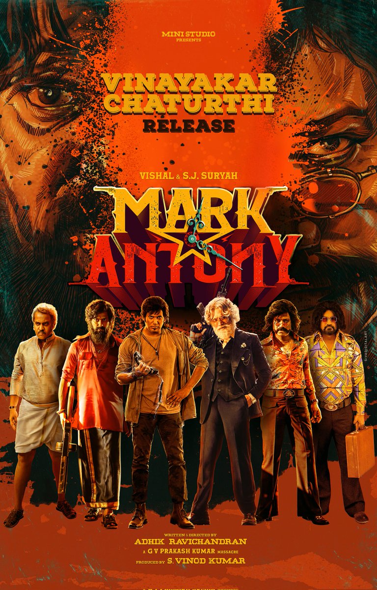 #MarkAntony is all set to have a grand release on #GaneshChathurti  😎🔥

A @gvprakash massacre 

@VishalKOfficial @iam_SJSuryah @vinod_offl @Adhikravi 
@riturv @selvaraghavan @mee_sunil
@ministudiosllp @editorvijay 
@AbinandhanR
@NjSatz  @ParasRiazAhmed1 @RIAZtheboss @V4umedia_