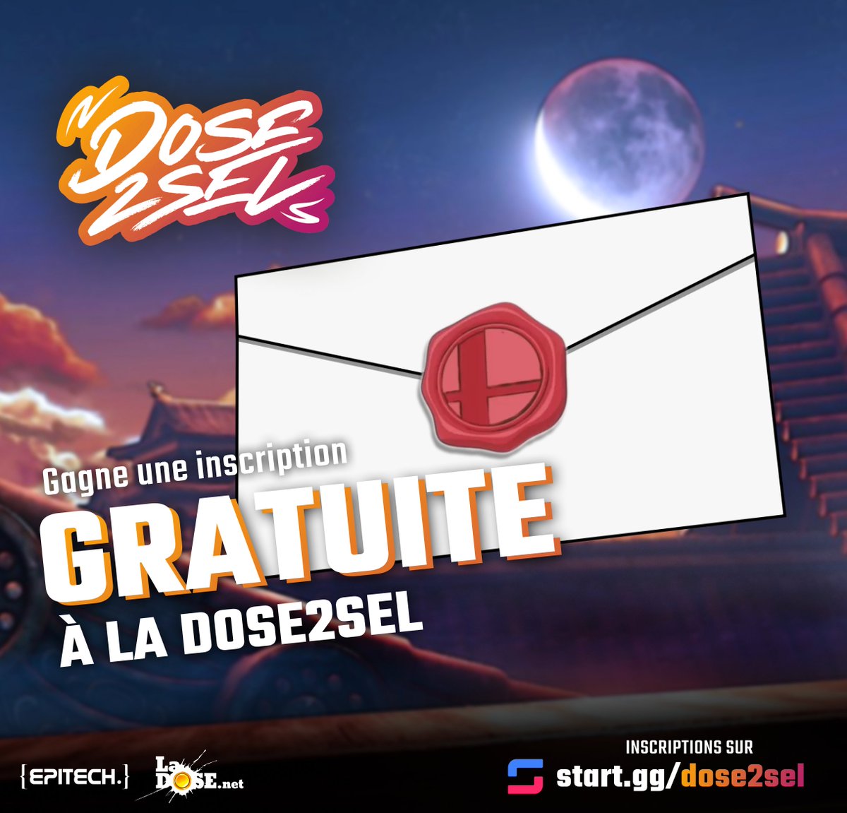🚨 CONCOURS 🚨

Nous vous faisons gagner 1 place pour la DOSE2SEL du 5 Août ! 🤩 🤩

Pour participer, rien de plus simple : il suffit de RT + FAV ce tweet. 🔁❤️

Tirage au sort vendredi soir. Bonne chance à tous !

📝 Inscrivez vous dès maintenant sur
➡️ start.gg/dose2sel