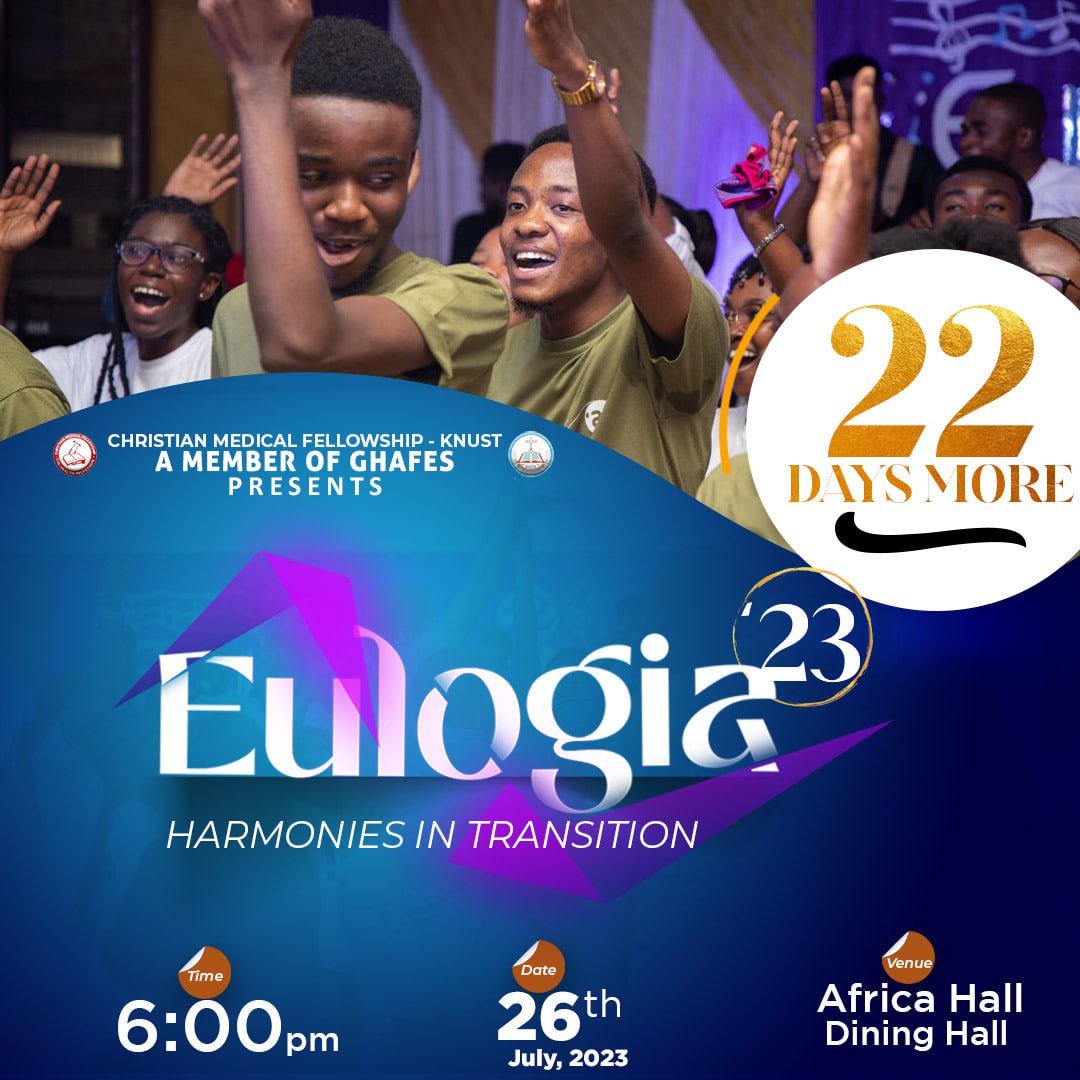 CmfKnust's tweet photo. Eulogia eulogia!!! 
A night of music and drama,  and a lot of fun in the house of the Lord all for our precious clinical finalist..
Glory to God

Join us and tell a friend to tell another friend I'm not missing it.
#harmoniesintransition 
#fromclassroomtoclinic 
#cmfknust https://t.co/wSmM1st9gR