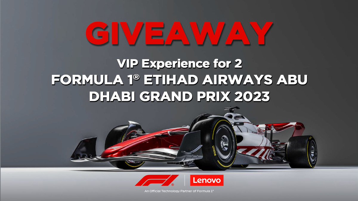 🚨GIVEAWAY🚨 We’re teaming up with @F1® to give away 2 VIP tickets for the ETIHAD ABU DHABI GRAND PRIX, 2023! 🥳 What you need to do? ✅ Follow @lenovo_UKI & @F1 🔄Retweet this post 💬 Comment who won last year's Lenovo British GP? 🔗 T&C’s - bit.ly/3r7Lixa