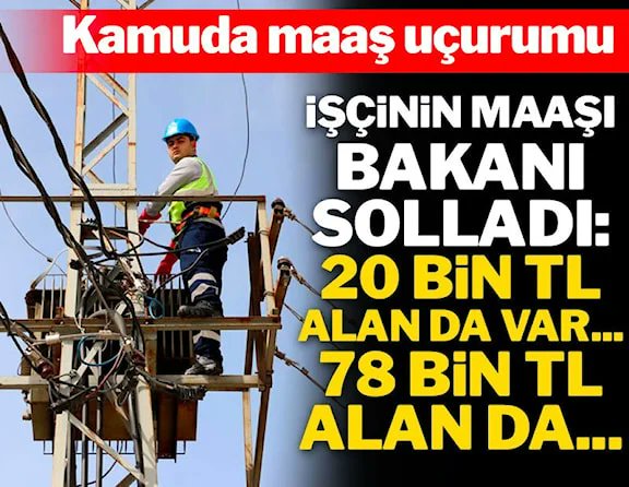 gazetesozcu's tweet photo. Kamuda maaş uçurumu: İşçi 78 bin, mühendis 20 bin, genel müdür 45 bin, bakan 76 bin

https://t.co/pGI4YBUe1A https://t.co/L5krkc3gCS