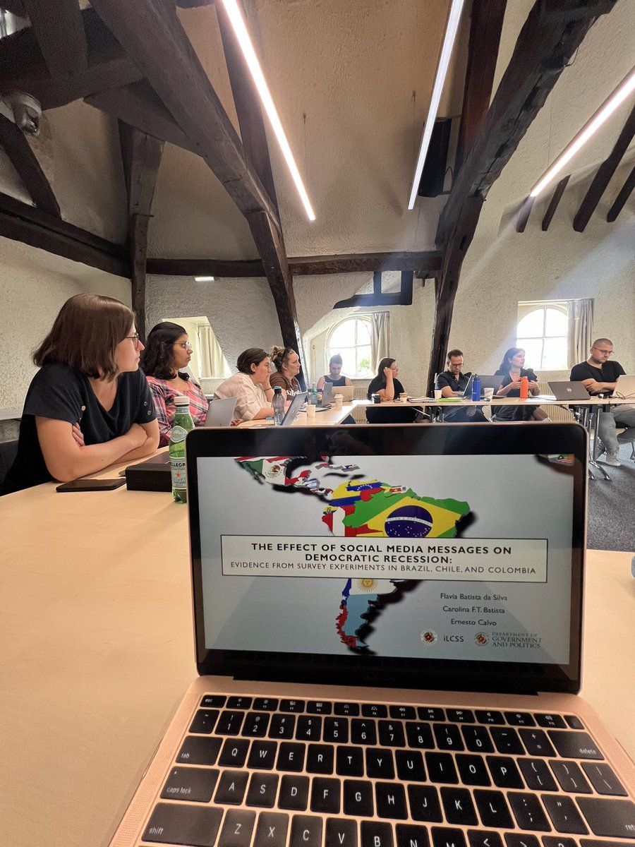 Flávia Batista 🇧🇷 (@fbatistasl) on Twitter photo Got the chance to present my co-authored work with <a href="/ecalvo68/">Ernesto Calvo 💚</a> & <a href="/carolina_ftb/">Carolina Batista</a> in Paris at the summer school "Electoral Democracy in Danger?" at <a href="/sciencespo/">Sciences Po</a> <a href="/FondationMSH/">Fondation Maison des Sciences de l'Homme</a> <a href="/CERIUdeM/">CÉRIUM</a> Got the chance to present my co-authored work with <a href="/ecalvo68/">Ernesto Calvo 💚</a> & <a href="/carolina_ftb/">Carolina Batista</a> in Paris at the summer school "Electoral Democracy in Danger?" at <a href="/sciencespo/">Sciences Po</a> <a href="/FondationMSH/">Fondation Maison des Sciences de l'Homme</a> <a href="/CERIUdeM/">CÉRIUM</a>