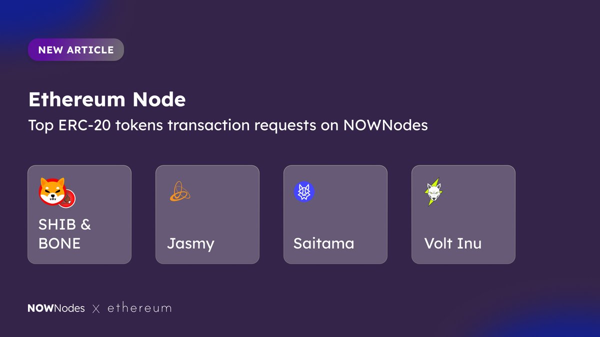 NOWNodes's tweet photo. @ethereum @ether_jp @OtukiTeiji @Ether_Economy @ethdotorg @LKropec @hnaito_eth @BokkyPooBah 3/4

Let's look at the June data 🔎

Some of our Top Interacted ERC-20 tokens among 103 of listed were @ShibariumNet ecosystem, @JasmyMGT, as well as @WeAreSaitama and @VoltInuOfficial 🚀 

This is a great sign of high usage and transactions load. https://t.co/2Y8cugHxcO