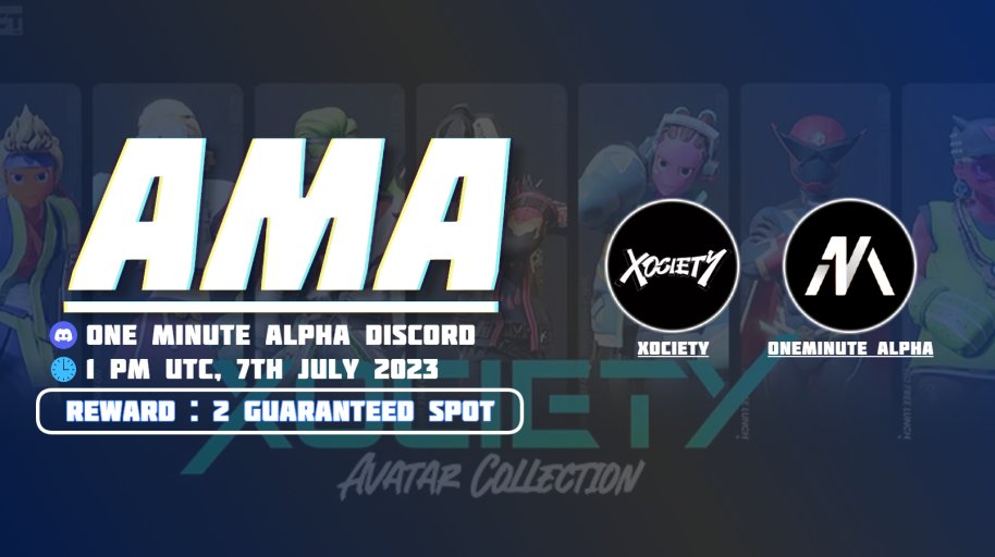 ONEMINNFT's tweet photo. 🎙 AMA Announcement

@ONEMINNFT🤝@xocietyofficial

➡️Date : JULY 7, 2023 at 13:00 ( UTC )
➡️Stage : 1Minute Alpha Discord

See you there!
https://t.co/ecvuPxBTQ3
