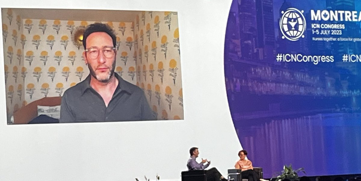 What a strong message @simonsinek ! ‘#Leadership is not about being in charge…. It’s about making sure everyone around me rises’ #ICN2023