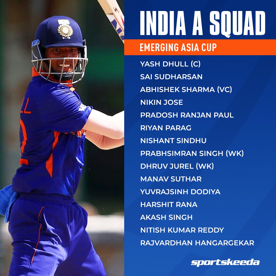 Sportskeeda on Twitter "BCCI has unveiled the India A squad for the Emerging Asia Cup 2023 in