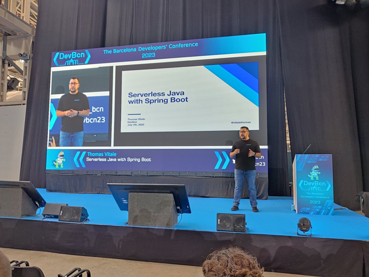 carlessr's tweet image. Serverless Java with Spring Boot by @vitalethomas at #devbcn23