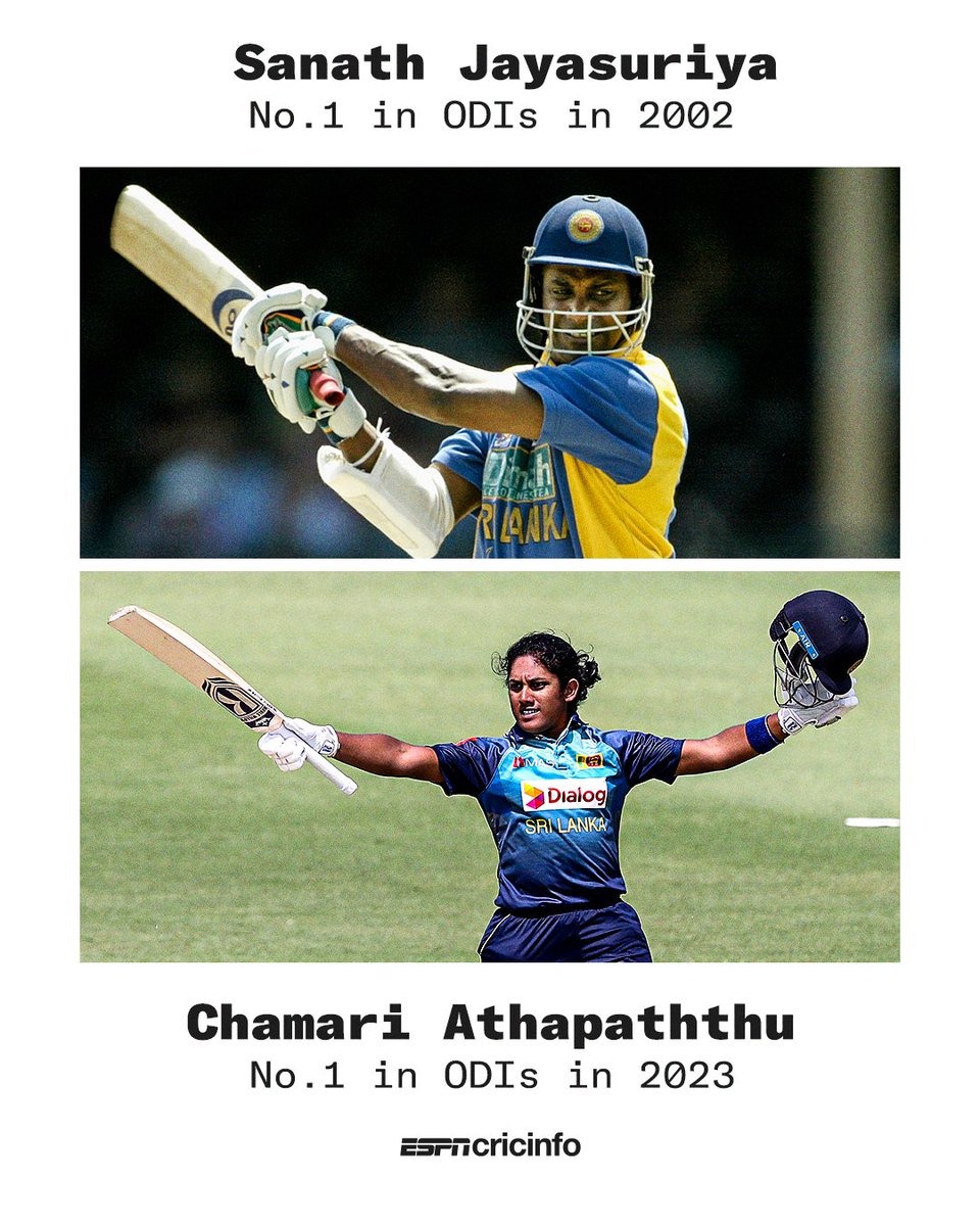 Only two players from Sri Lanka have held the No.1 spot in the ODI batting rankings

*Sanath Jayasuriya in 2002
*Chamari Athapaththu in 2023