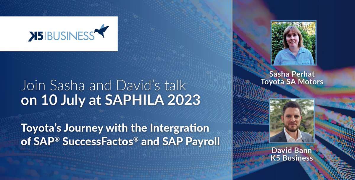 Join us at #SAPHILA2023 to listen to Toyota's journey about integration between <a href="/SAP/">SAP</a> <a href="/SuccessFactors/">SAP SuccessFactors</a> and SAP Payroll - lessons learnt, best practices, tips and tricks.

#sap #sapcommunity #successfactors #replication #integration