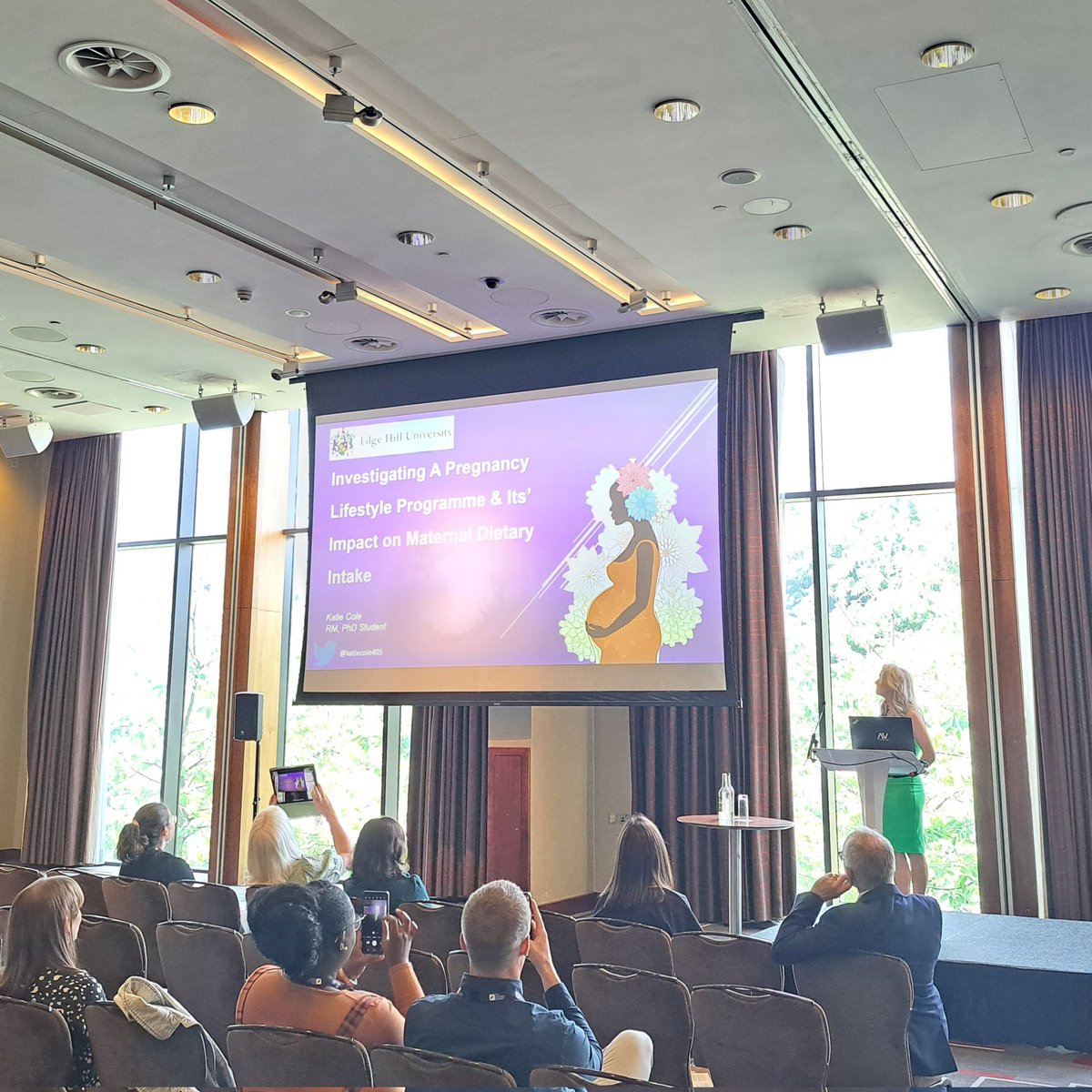 drtom_butler's tweet photo. Great talk @katiecole405 on your PhD study @NutritionSoc @EHU_FHSCM @edgehill @MidwivesRCM #NSSummer23 https://t.co/V7VgvOtshX
