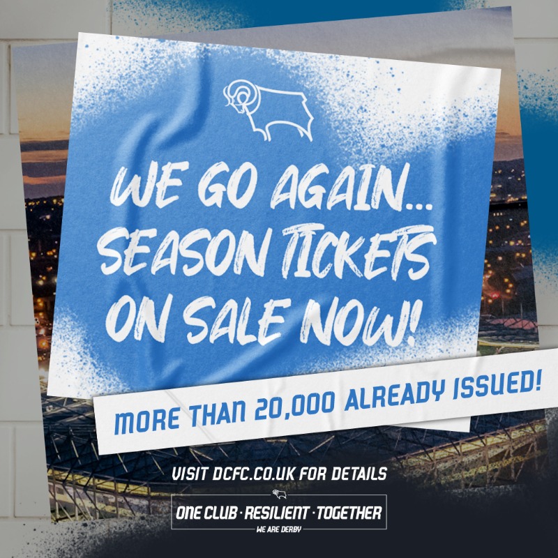 dcfcofficial's tweet photo. A new milestone has been hit! 🤩🐏

A whopping 𝟮𝟬,𝟬𝟬𝟬 season tickets have now been issued for the upcoming campaign, with more than a month until the opener! 🖤🤍

#DCFC #dcfcfans