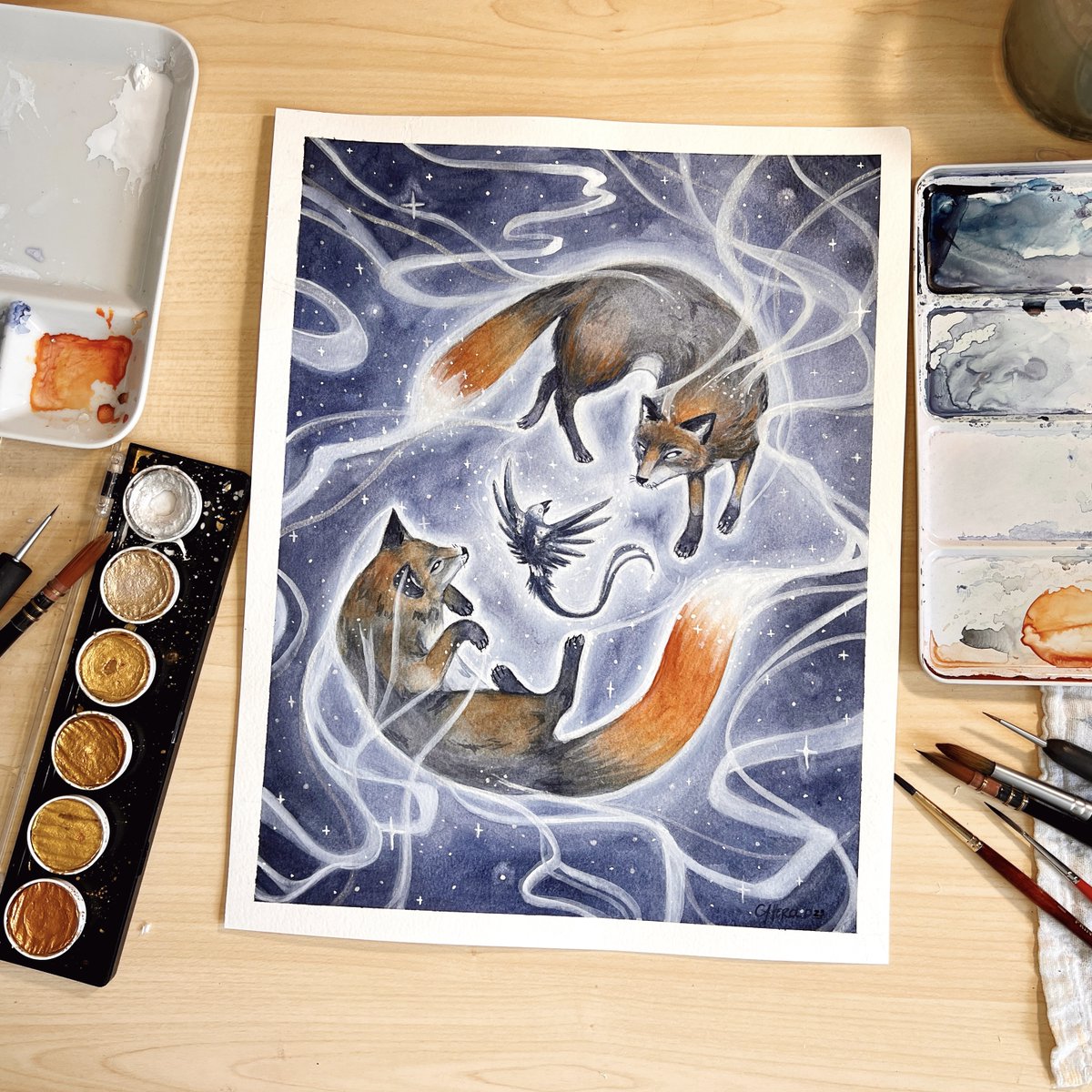 Fire Flight #watercolorpainting #traditionalart