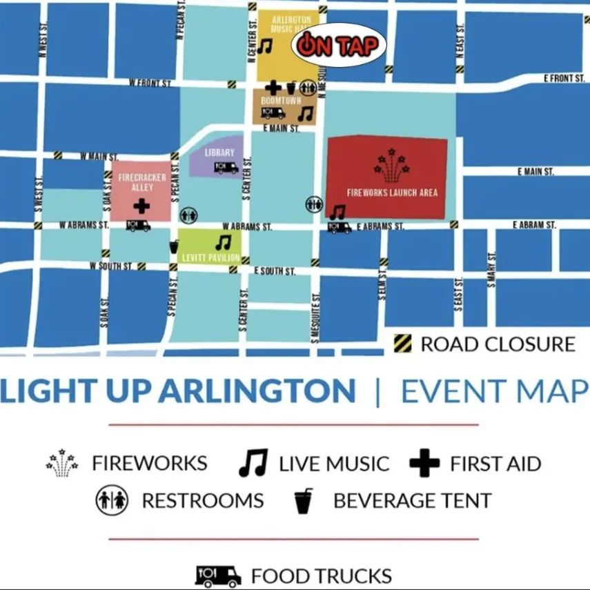 Today is the day!!! Light Up Arlington @ 6PM.
We are open at noon though, come by and fill up on our tasty libations!!!
#ArlingtonTX #craftbeertogo #craftnotcrapbeer #downtownarlington #fourthofjuly #goodbeertogoodpeople #lightuparlington #ontapdfw