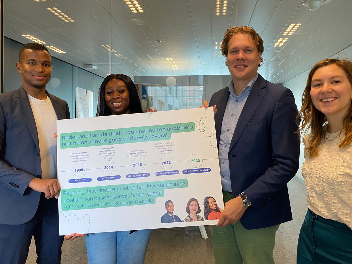 Kev_Palm's tweet photo. Happy to have just spoken w/ @jurriaanm &amp; @GPforEducation youth leaders. @DutchMFA priorities on TVET + higher education are crucial, but can't be achieved without a strong foundation in basic education. Let's not overlook the building blocks of knowledge. 

Let’s #FundEducation https://t.co/lRkHMWV6Ao