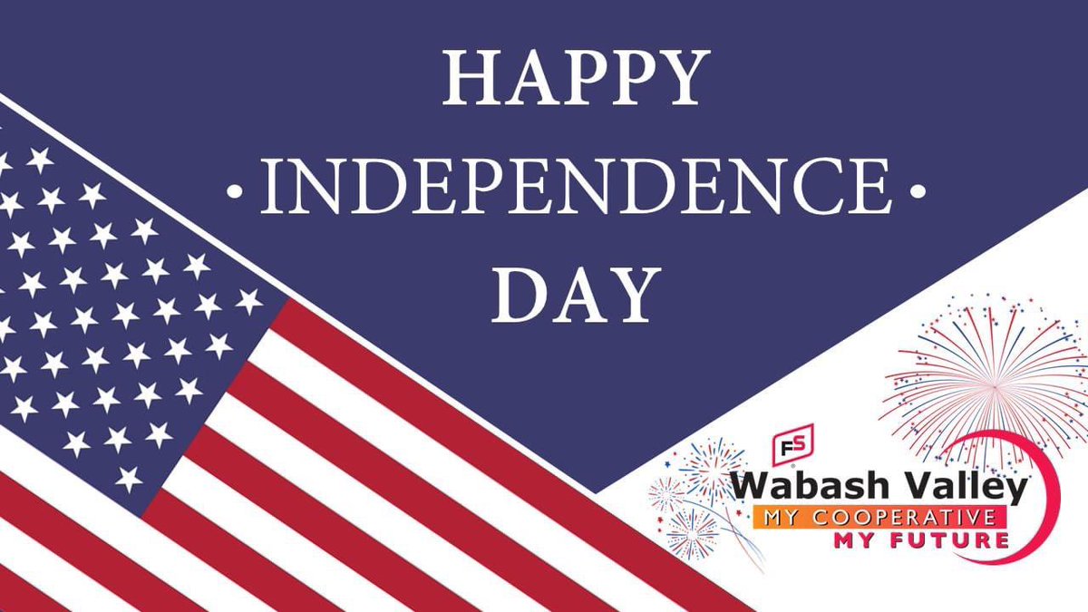 WabashValleyFS's tweet photo. Wabash Valley Service Company would like to wish you and your family a happy and safe 4th of July while celebrating this special day in American history. God bless America! https://t.co/fWGYR7m6Z6