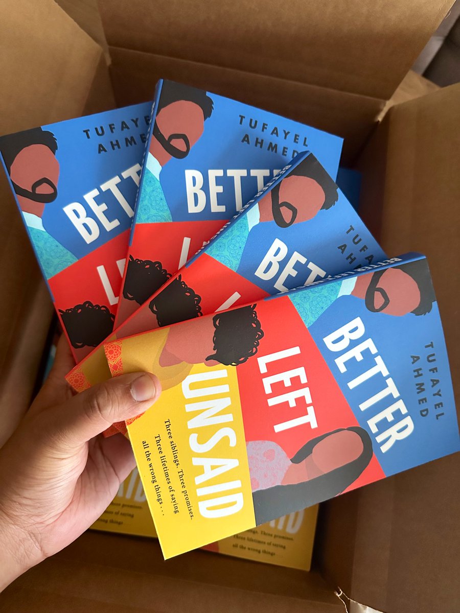 Ahh! Look what just arrived… final copies of Better Left Unsaid, two months ahead of publication! The colours look even more 😍 than the proofs. 🥹🔥❤️Preorder here: linktr.ee/tufayel <a href="/AmazonPub/">Amazon Publishing</a>