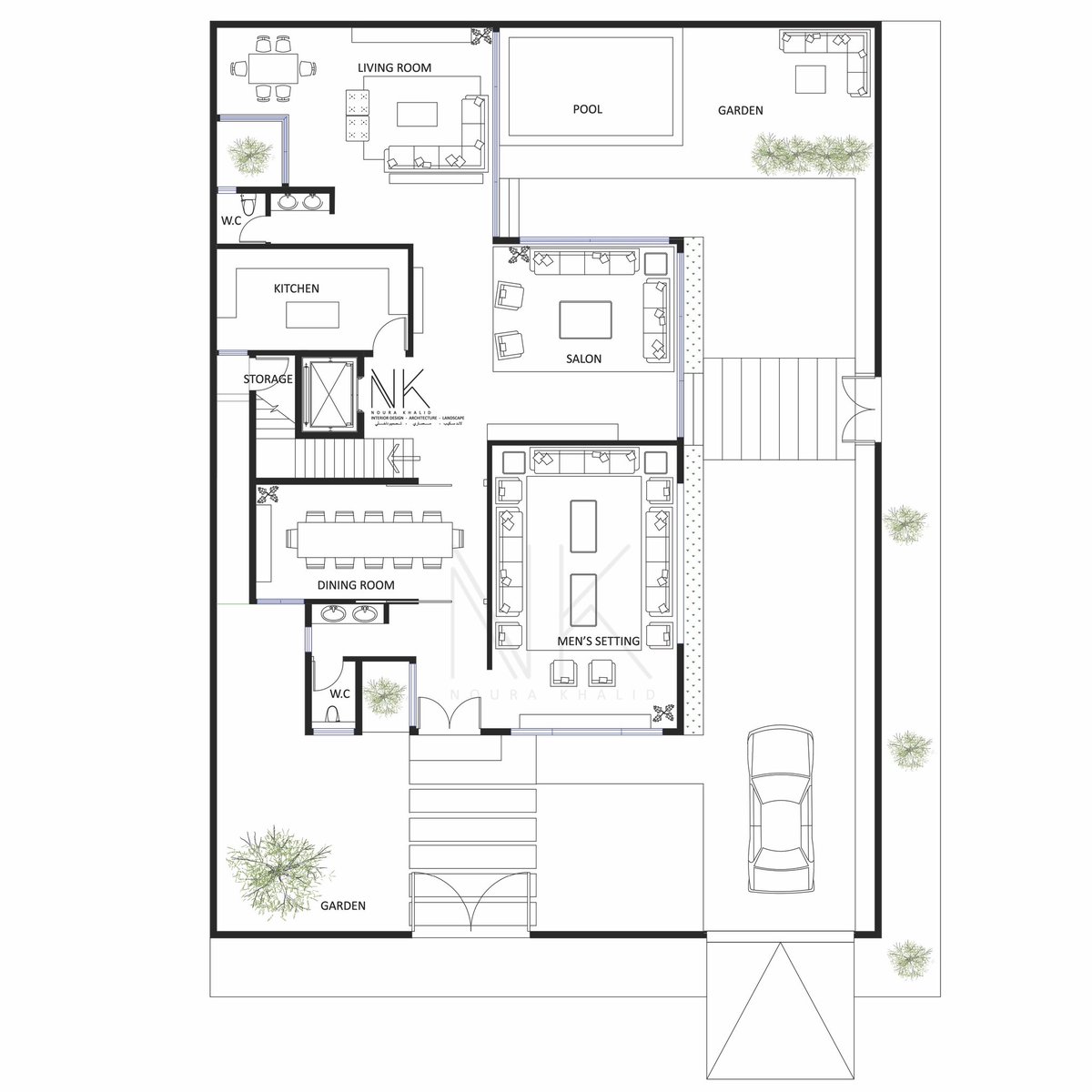 تصميم معماري • الدور الارضي " فيلا " |

تم الاهتمام لمتطلبات واحتياجات العميل من ناحية الفراغات الداخلية وربطها وظيفياً عند توزيع المخطط والاهتمام برغبته بالمساحات الخضراء وادخالها للمنزل✨
#معماري #تصميم #فلل #مخطط #مخططات #تصميم_داخلي #مسابح #اشجار #لاندسكيب #فيلا #حديقة #دور