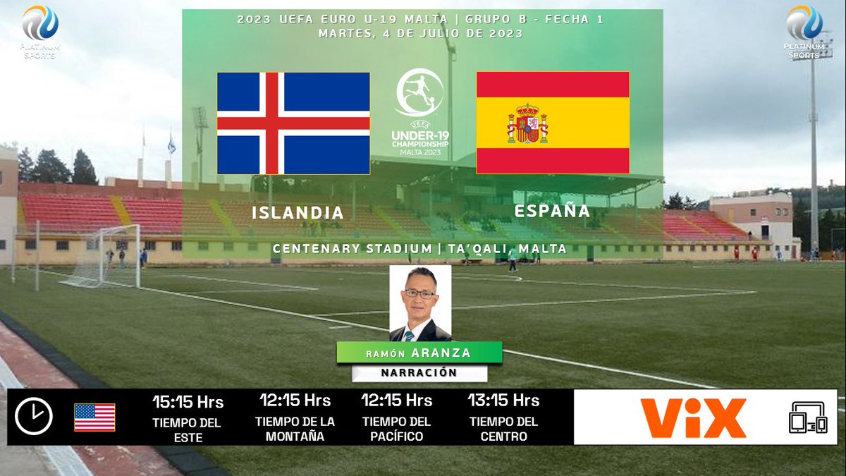 ramonovic09's tweet photo. 🇲🇹 #U19EURO #Fecha1 | 🇮🇸 #Islandia 🆚 #España 🇪🇸

🗓️ Hoy
🇺🇲 ⏰ 15:15 Hrs ET, 12:15 Hrs PT
📱💻 @VIX
🎤 @ramon_aranza

🤳🏼 #VivimosTuPasion #ISLESP https://t.co/aOpnOA8a3T