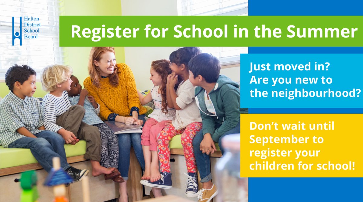 HaltonDSB's tweet photo. Just moved in? New to the area? The #HDSB is offering families of elementary students the opportunity to register their child(ren) for school this summer for the start of school in September. 

Learn more: https://t.co/4VnoS8b6zI https://t.co/zeaNoppuTN