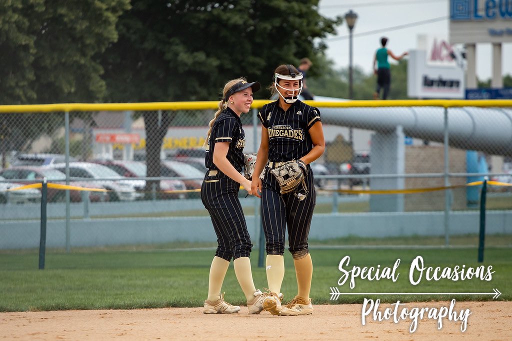 Love the smiles on <a href="/marynanderson04/">Maryn Anderson</a> and <a href="/HansenTarin/">Tarin Hansen</a> after getting the out.