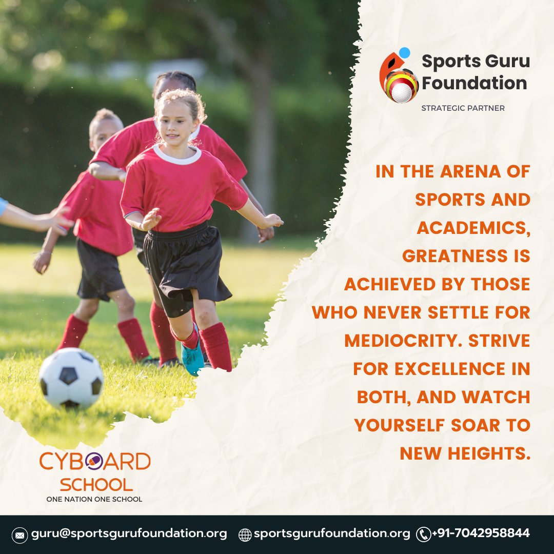 In the arena of sports and academics, greatness is not attained by settling for mediocrity. 

#sportsandacademics #sportswithacademics #sportstraining #sports #sportscoaching #schooladmissions #sportsteam #sportsnews #toocoolforschool #alwayslearning #fitnessmotivation