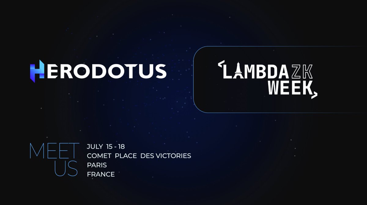 HerodotusDev's tweet photo. 🛠️Just 11 days left until we start pushing the boundaries of ZK technology at @class_lambda ZKWeek. #Buidl with Herodotus to unlock new dimensions and discover the power of #StorageProofs 🛰️ https://t.co/gItONEedAz