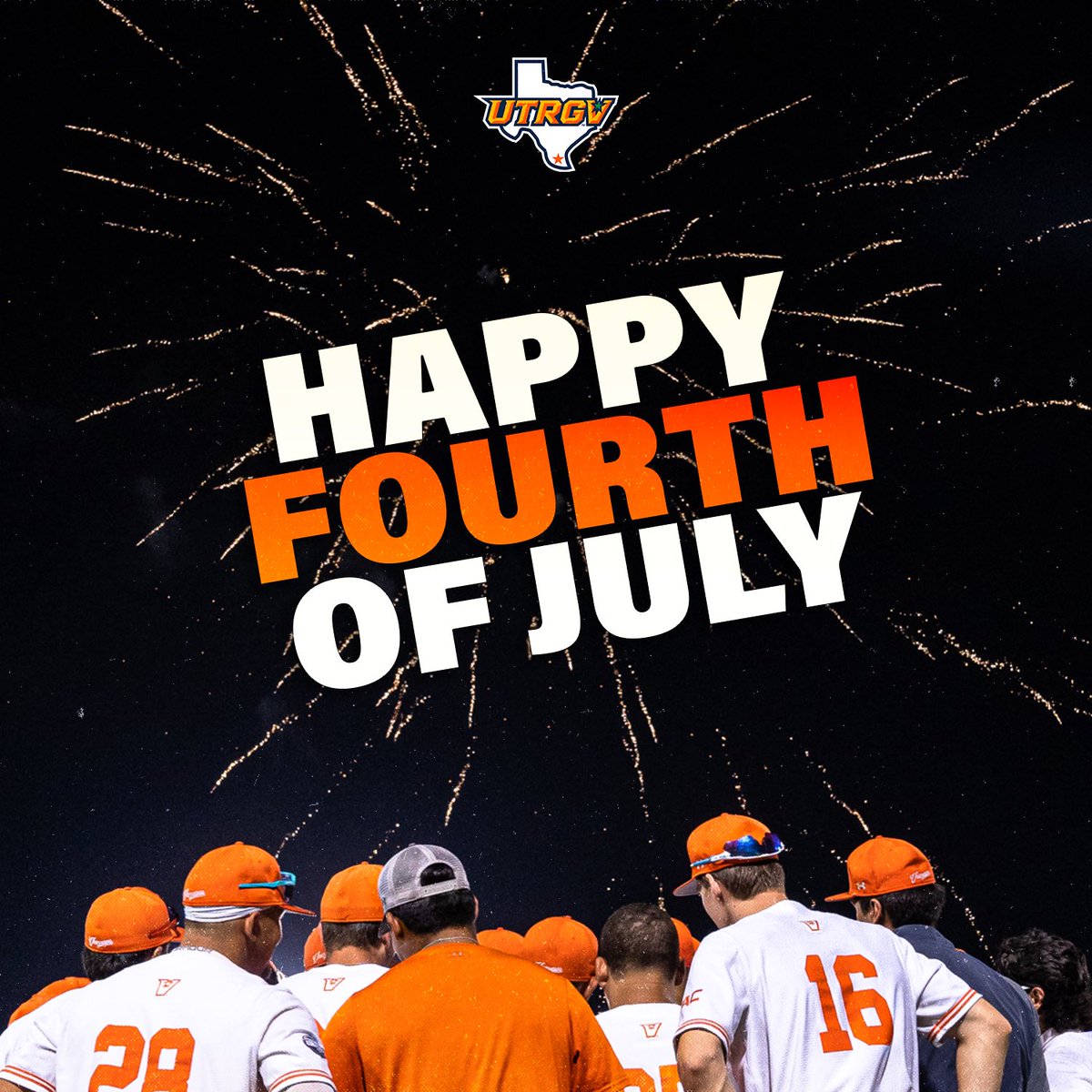 GoUTRGV's tweet photo. Wishing you and your loved ones a safe and happy Fourth of July. ✌️🎇

#UTRGV #RallyTheValley #4thofJuly https://t.co/P52CXgRiTI