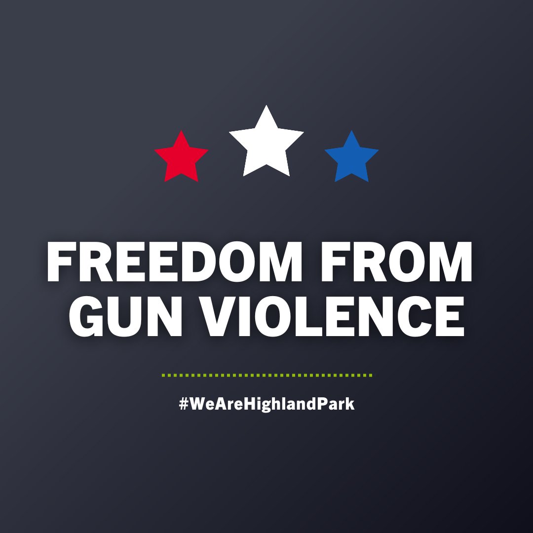 RT if you agree: 𝔾𝕦𝕟 𝕧𝕚𝕠𝕝𝕖𝕟𝕔𝕖 𝕤𝕙𝕠𝕦𝕝𝕕𝕟’𝕥 𝕓𝕖 𝕒𝕤 𝔸𝕞𝕖𝕣𝕚𝕔𝕒𝕟 𝕒𝕤 𝕥𝕙𝕖 #𝟜𝕥𝕙𝕠𝕗𝕁𝕦𝕝𝕪. #WeAreHighlandPark #EnoughIsEnough #EndGunViolence