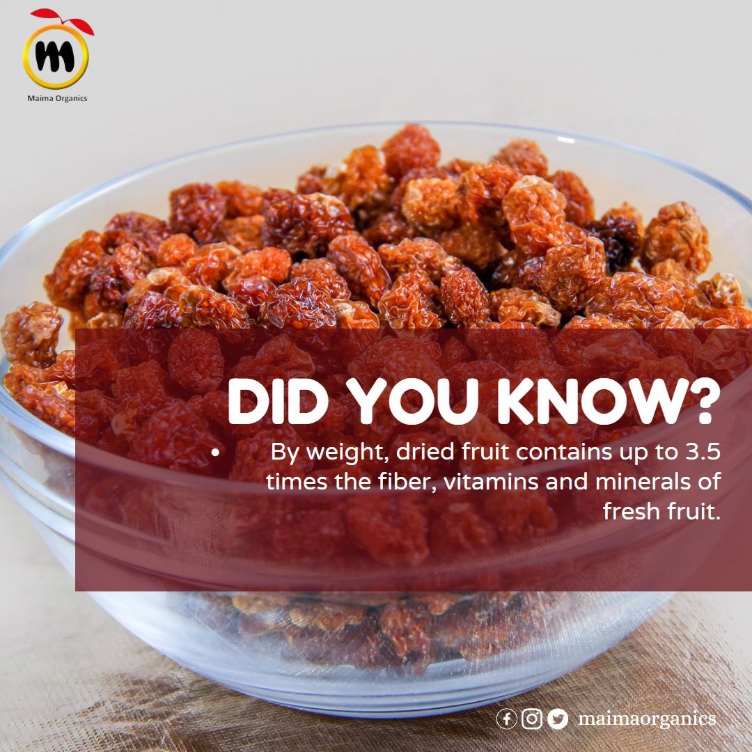 Dried fruits fun fact 😊. Did you know? #funfacts #driedfruit #maimaorganics