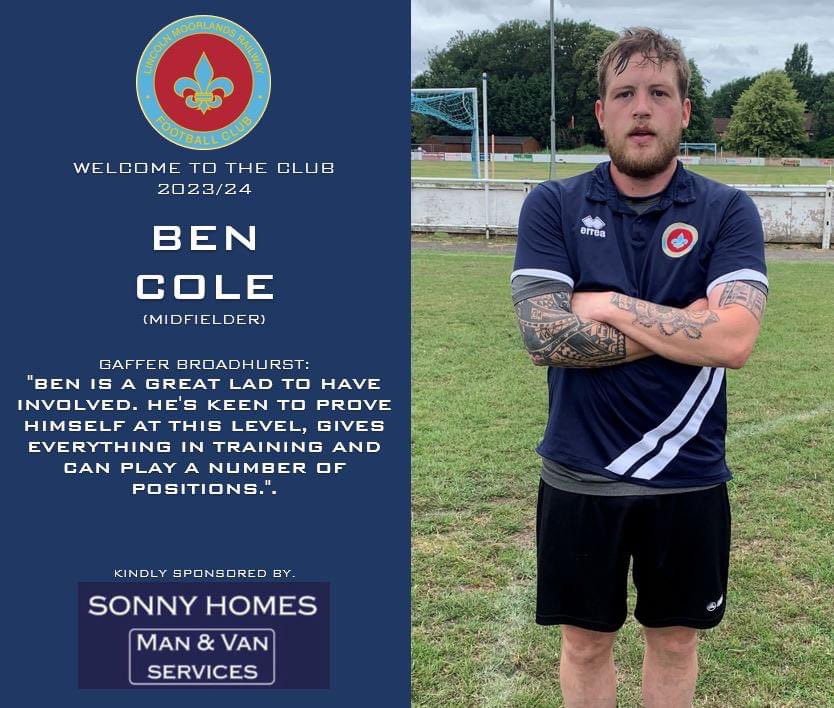 LMRAFC's tweet photo. New Signing for 23/24 ✍🏻

Welcome back to the very reliable Ben Cole 💯

Thanks to Sonny Homes for sponsoring Ben this season 💙

#LMRAFC https://t.co/rDx7kIm3iT