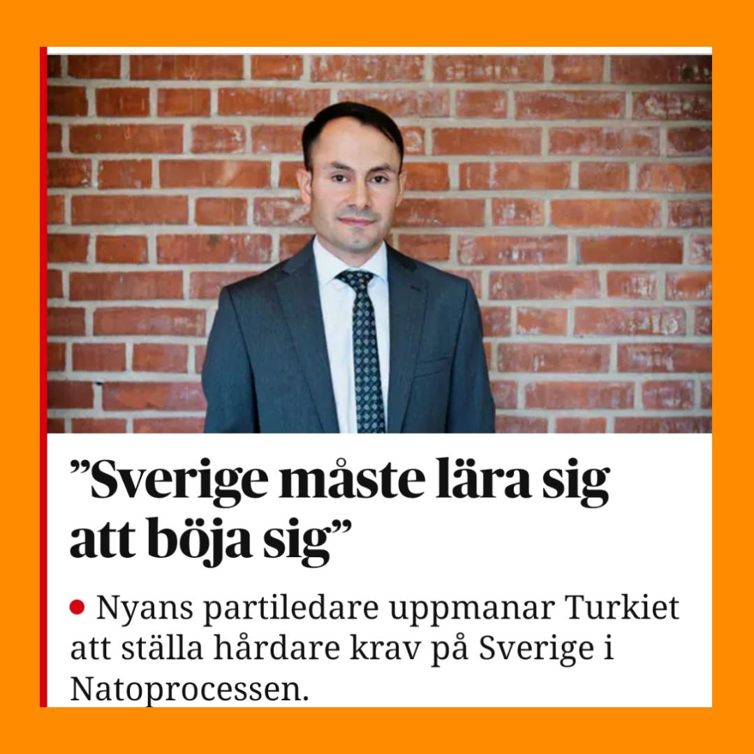 MikailPNyuksel's tweet image. Sverige måste lära sig att böja sig. Världen kretsar inte runt Sverige. Vill man ha något måste man ge något. Vi tycker därför att Turkiet skall ställa hårdare krav på Sverige. 

dn.se/sverige/nyans-…
