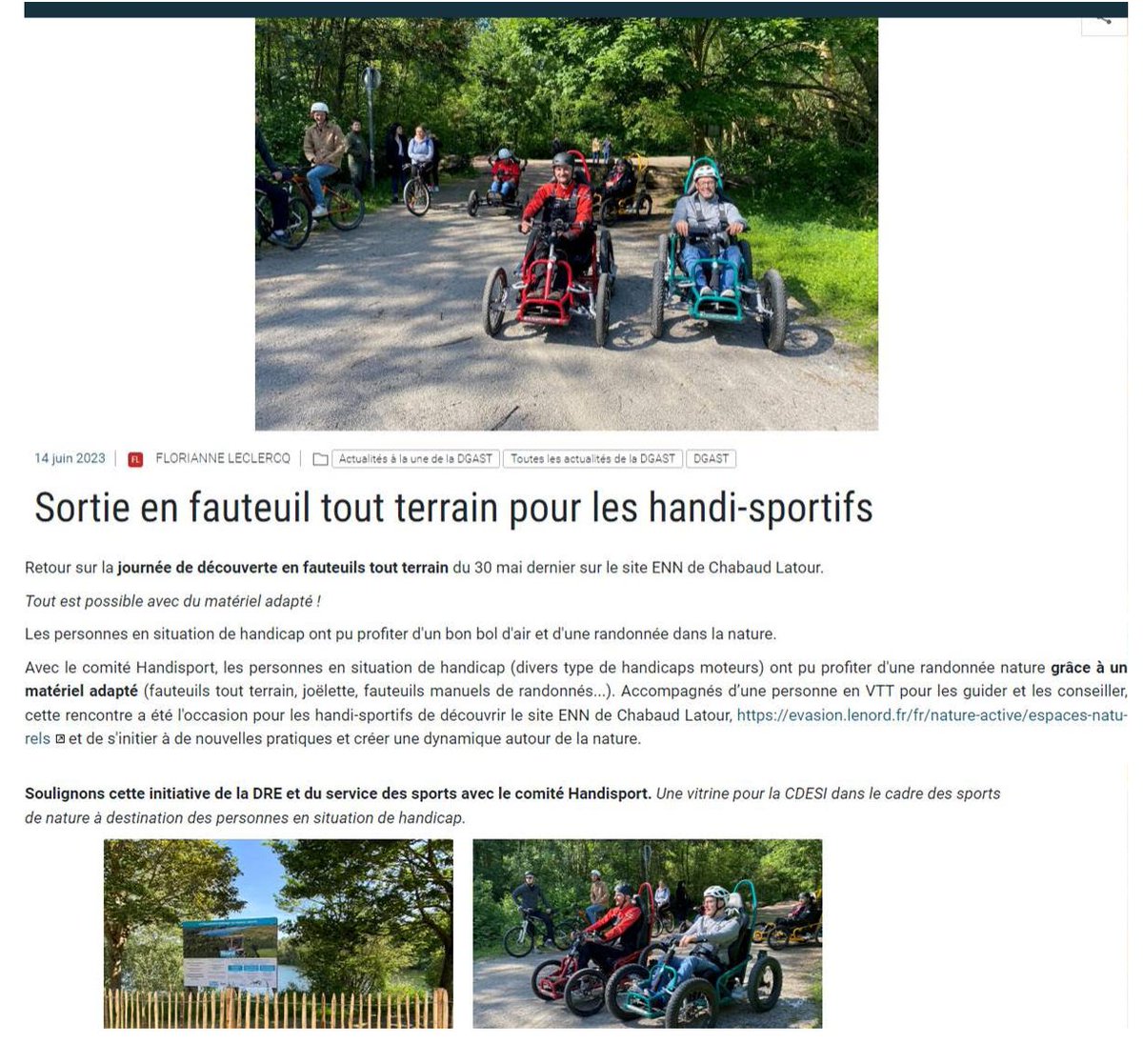 cdhandisport59's tweet photo. Retour sur notre journée découverte en #fauteuiltoutterrain le 30 mai dernier ! 🚀

Une belle journée à Condé résumée dans cet article du @departement59

Nous savons que cette journée plait beaucoup et nous vous tiendrons informé de sa reprogrammation pour la saison prochaine ✌️ https://t.co/ffwx8hGfob