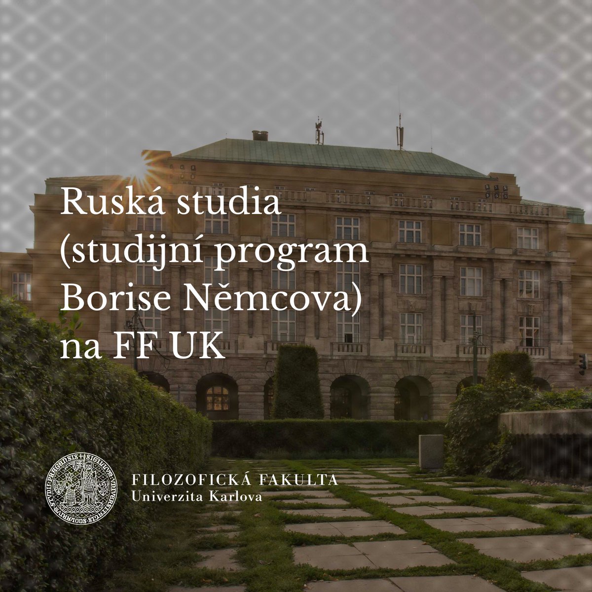 FF_CUNI's tweet photo. Na FF UK se nově otevírá navazující magisterský studijní program Ruská studia (studijní program Borise Němcova) / Российские исследования (образовательная программа имени Бориса Немцова). https://t.co/ghpA6BEiGf