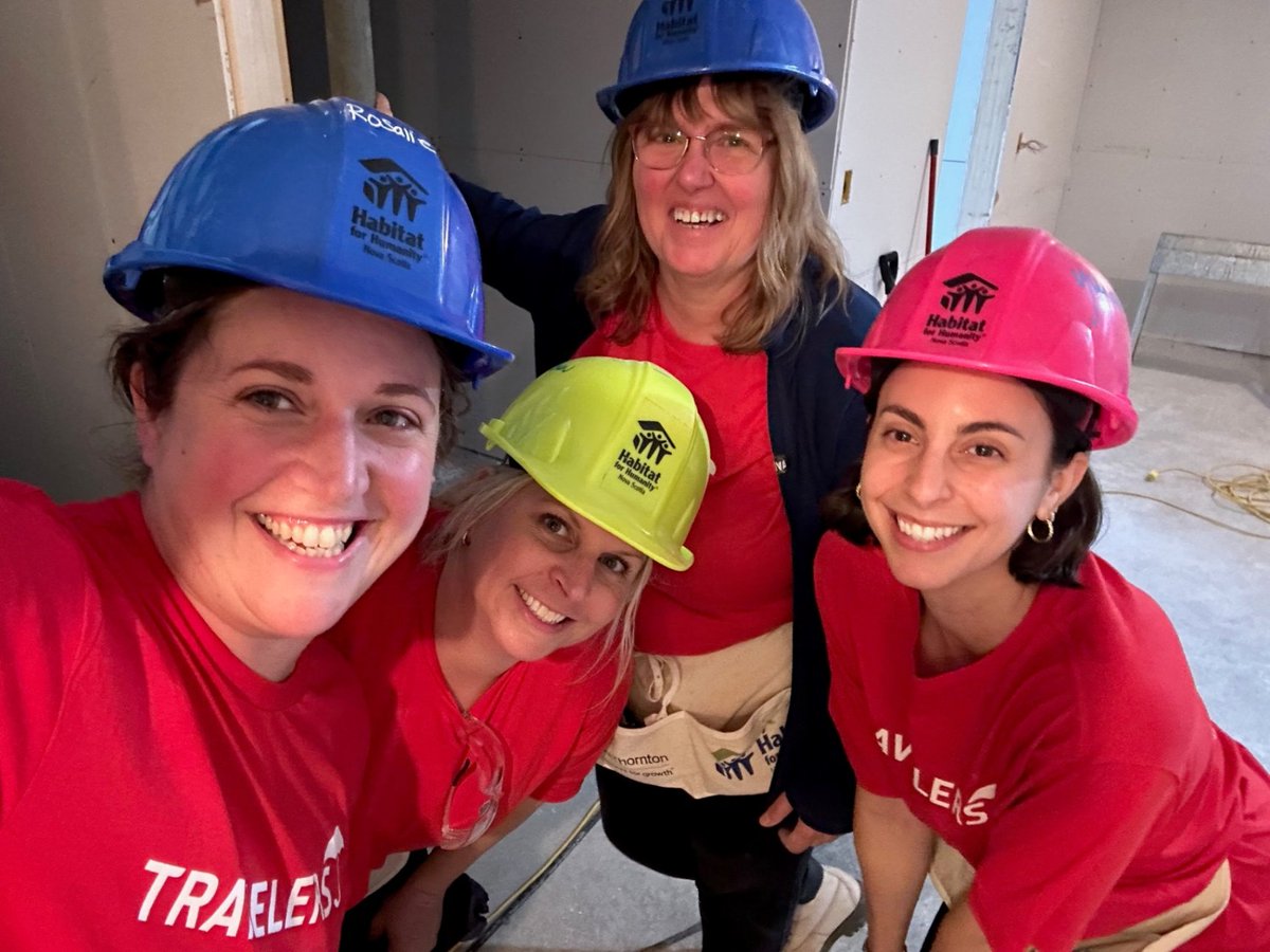 TravelersCanada's tweet photo. Our team in Dartmouth were pleased to join @HabitatCanada by lending a helping hand for a day of meaningful work in their community. Thank you to all who came out and spent the day working together. #TRVemployee #TeamTravelers https://t.co/IT7zLbOCGS