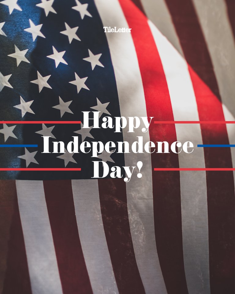 Happy 4th of July! Celebrate today with beautiful tile work, awesome food, and time with our loved ones. 

Happy Independence Day from all of us at <a href="/TileLetter/">TileLetter magazine</a>!

#IndependenceDay #FourthOfJuly #HappyIndependenceDay #TileLetter