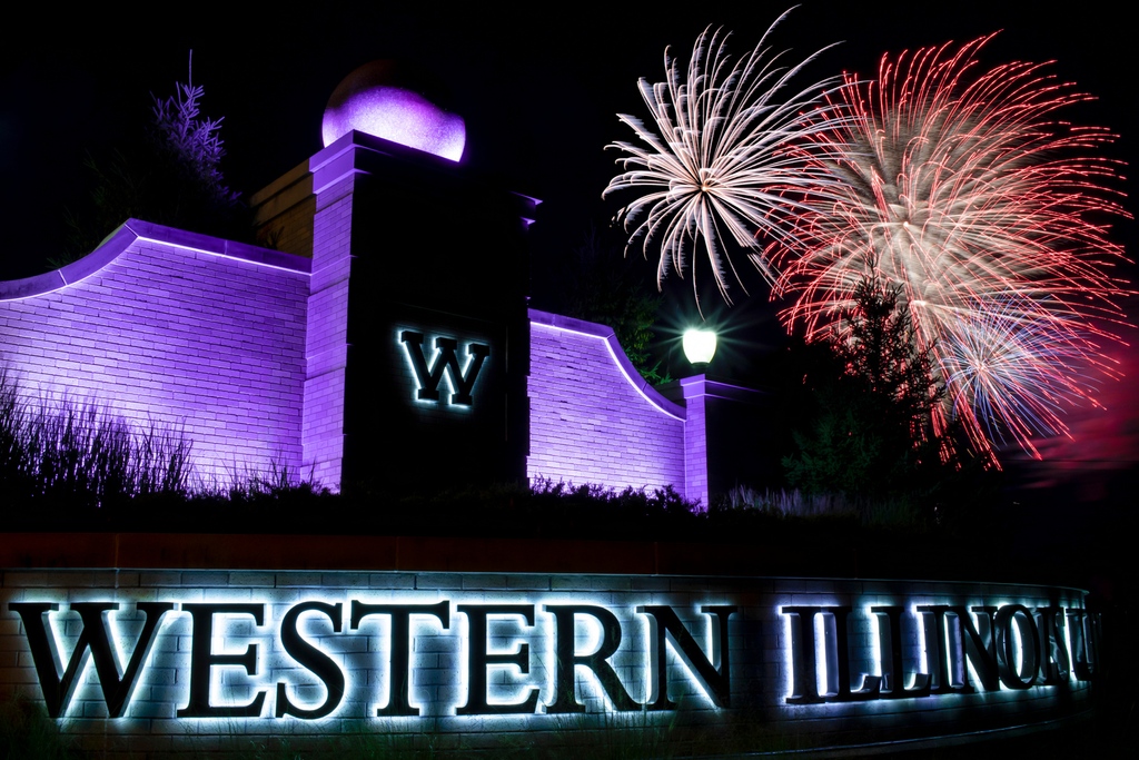 Happy 4th of July! The university will be closed today for the holiday. The local community can enjoy a fireworks show from the Q-lot on the WIU campus, east of Western Hall. Gates will open at 8pm and the fireworks display will begin at 9pm. #wiu