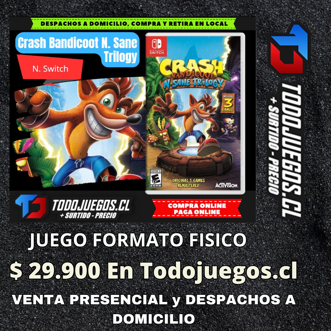 Crash Bandicoot N. Sane Trilogy, Activision, Nintendo Switch