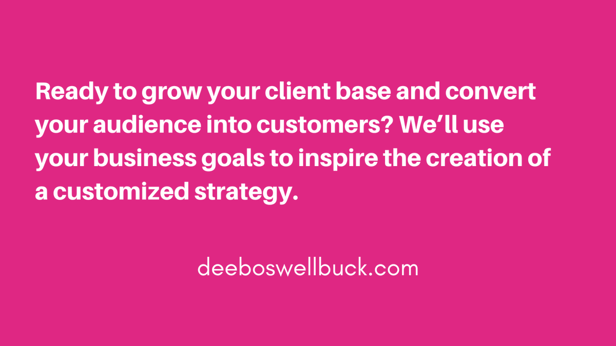 Ready to grow your client base and convert your audience into customers? We’ll use your business goals to inspire the creation of a customized strategy. buff.ly/3O2TipP 

#digitalmarketingtips #torontobusiness #canadianbusiness