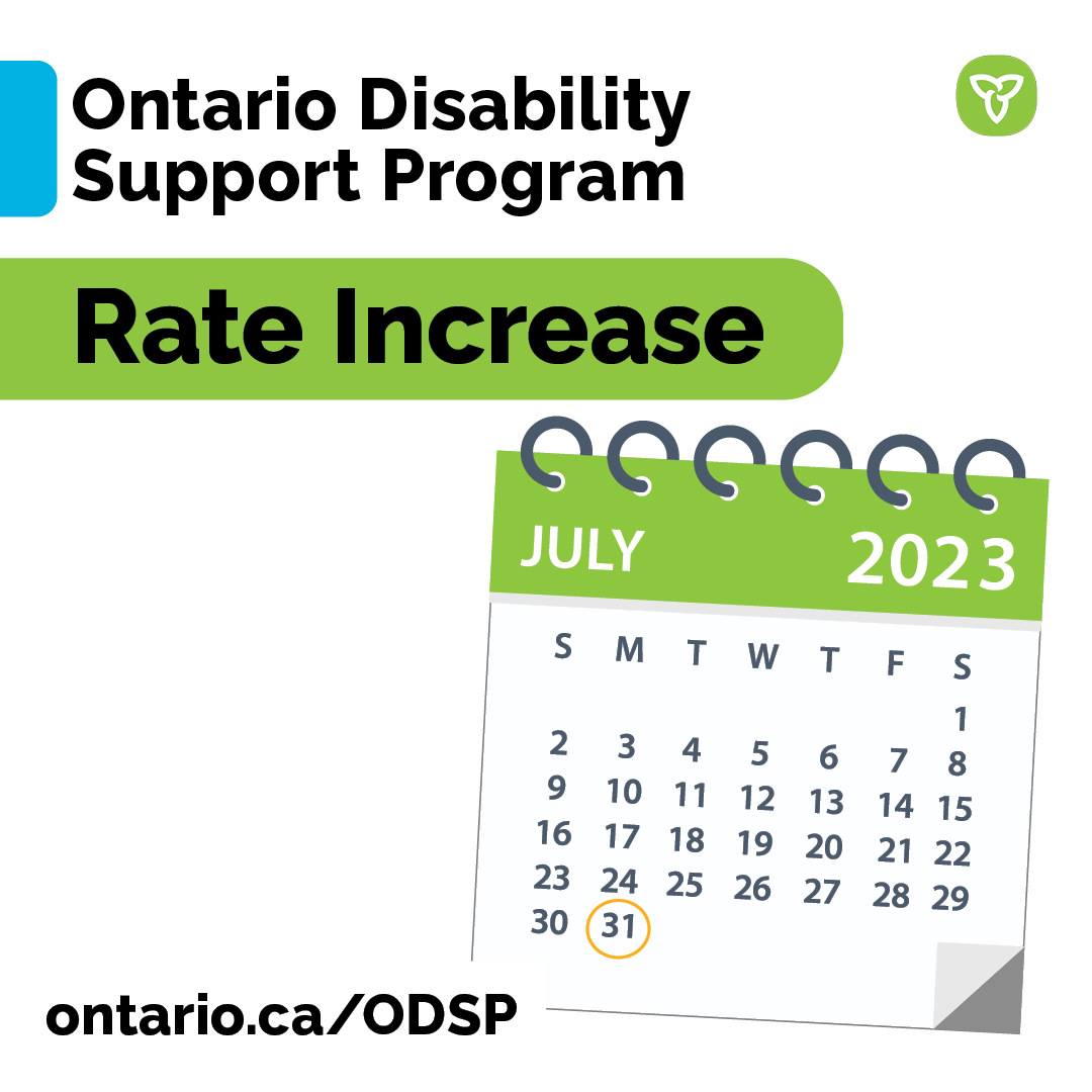 Ontario is delivering on its commitment to tie ODSP rate increases to inflation. Rates are going up by 6.5% this month, bringing the total increase to almost 12% over the past year.

Learn more at ontario.ca/ODSP

#ODSP #RateIncrease