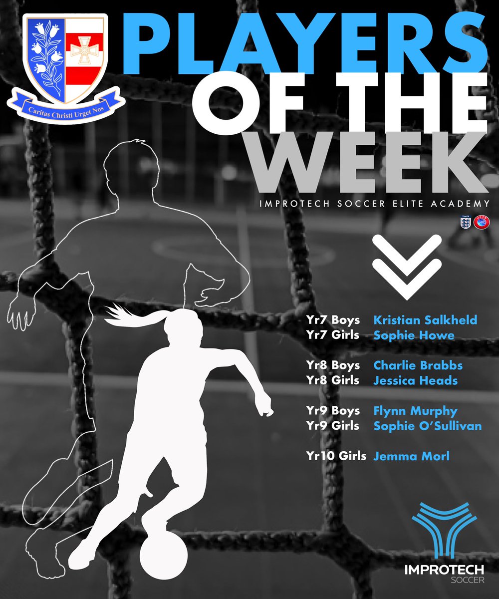 ImprotechElite's tweet photo. Elite Academy St Joseph’s ‘Players of the Week’ for last week…

Well done to all of the players who made it on to the roll of honour🏅

Your performance and hard work was recognised - Keep it up! 

#improtechsoccer https://t.co/q2GSQg62hd