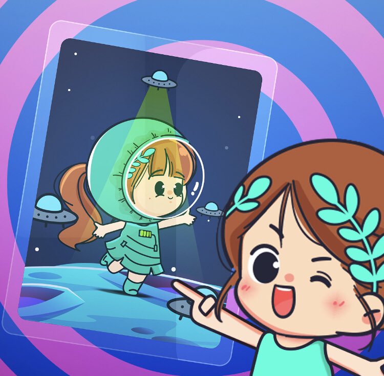 minimetis's tweet photo. Look!!  

That’s me on the moon in the future!! https://t.co/uKDCbg7J50