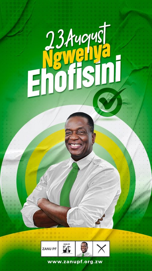 VulindlelaNdab2's tweet image. #5MoreYears u @edmnangagwa esehofisini. 23  Ncwabakazi asambeni ngobunengi bethu siyevotela u @edmnangagwa wethu @dereckgoto @JonesMusara @Tinoedzazvimwe1 @ZBCNewsonline @Lloyd_moyo1